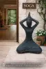 Product image 1 of the product “Sitting woman in Yoga position - Arms Low, in the sizes from 30 to 155cm, cast stone, antique finish ”